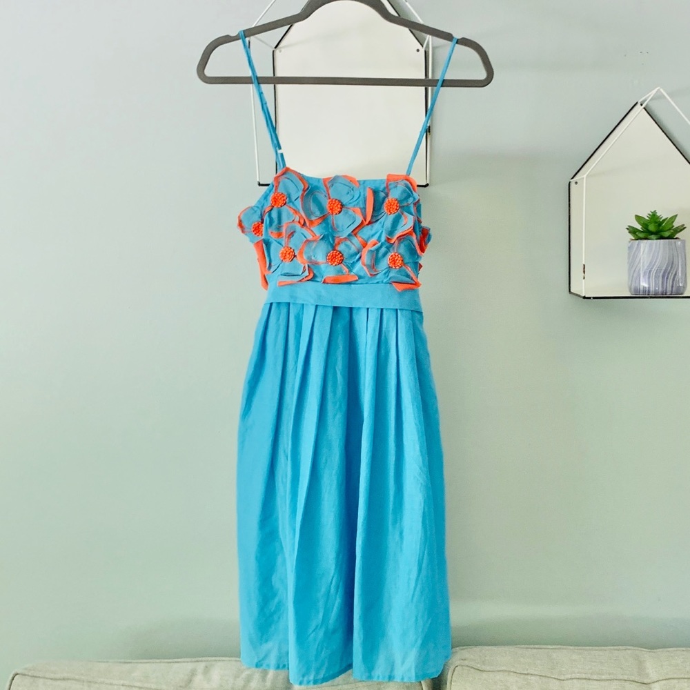 NWT Pink Pineapple Blue Dress with Orange …